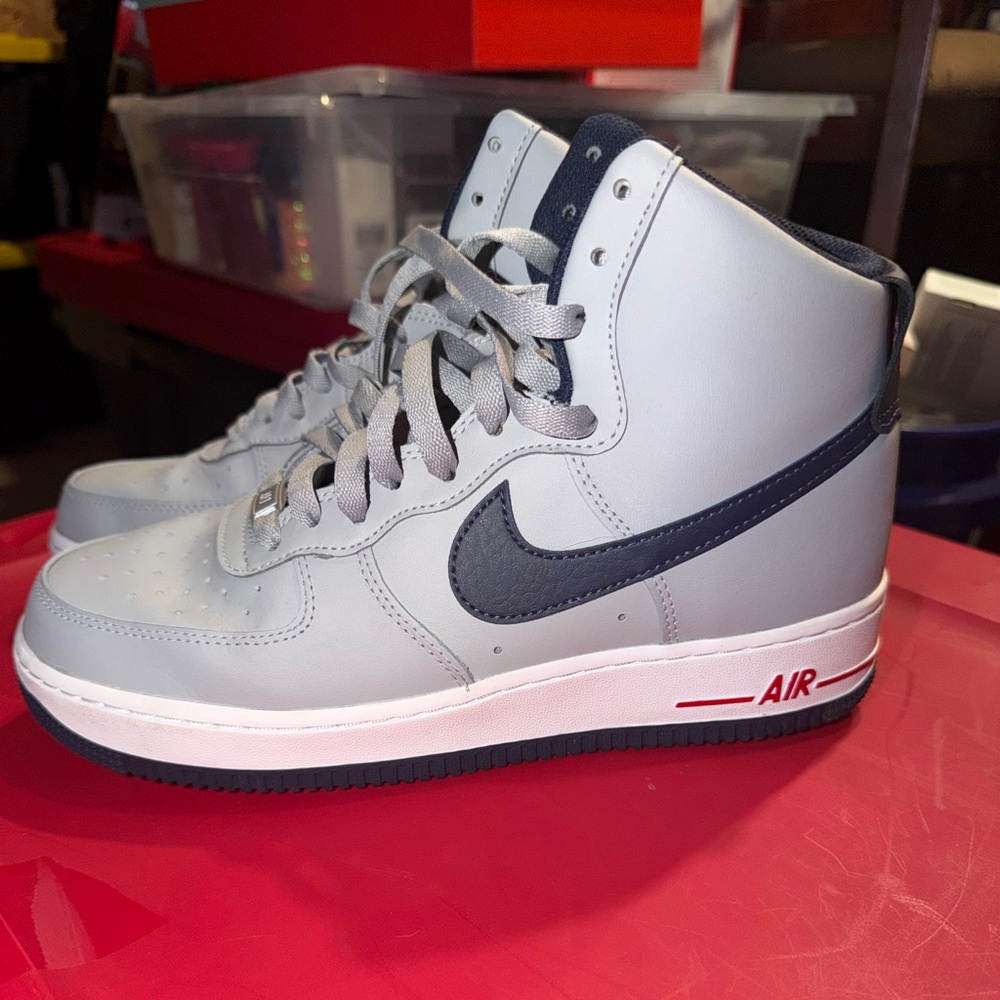 Nike Gray and Navy High-Top Sneakers